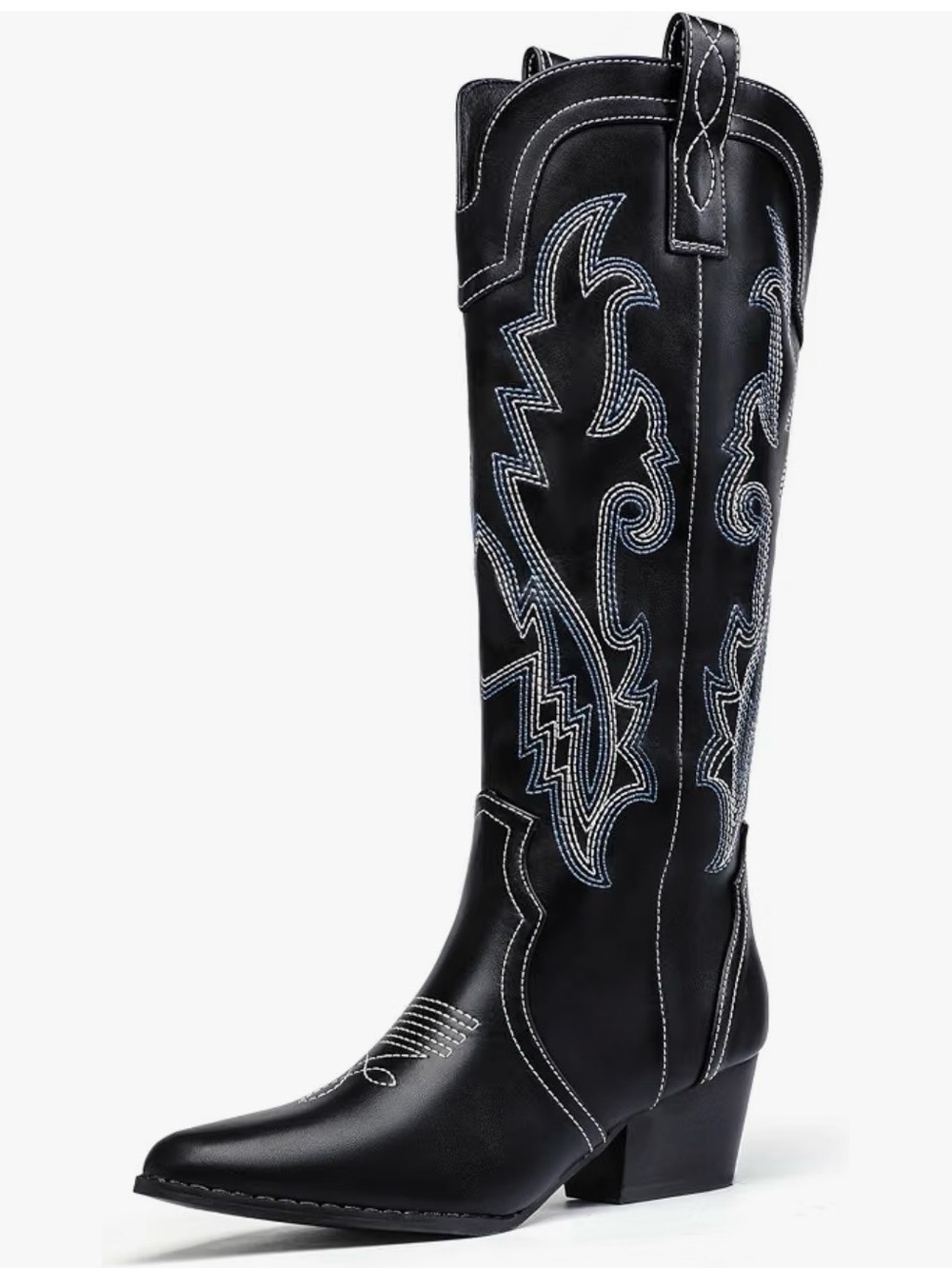 Brand New! Black Embroidered Tall Western Boots - Women's (Size: 9)